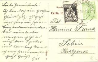 Barcarozsnyó, Rozsnyó, Rasnov, Rosenau; utcakép a várral / street view with the castle