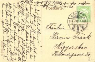 Brassó, Kronstadt, Brasov; Schlossberg von der Burgpromenade / látkép a Vársétányról. H. Zeidner / p...