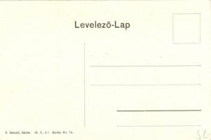 Feketehalom, Zeiden, Codlea; Evangélikus templom és Piac tér / Kirche, Marktamt / street view with c...