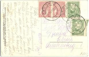 Szászkézd, Keisd, Saschiz; utcakép, Evangélikus templom és vár / Kirche, Burg / church and castle, s...