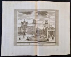 cca 1715-1750 Domenico Lovisa (1690 k.-1750 k.): Veduta esteriore della Porte de'l Arsenale, ré...