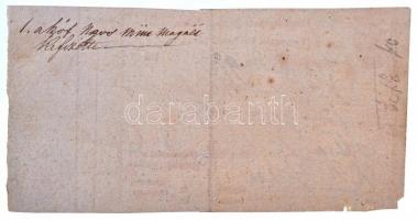 1852. "Fogyasztási adó-fizetési bárca" német nyelvű, kézírással kitöltve T:II / Hungary 18...