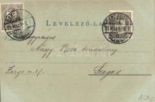 1899 Debrecen, Református főiskola, piac. Este Art Nouveau