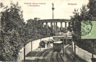 Budapest XIV. Földalatti villamos torkolata a Városligetben, Divald Károly 1244. TCV card