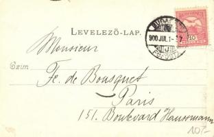 Budapest VIII. Luther udvar, Munkácsy kávéház, villamosok. Divald Károly 210. (saroknál szakadás / c...