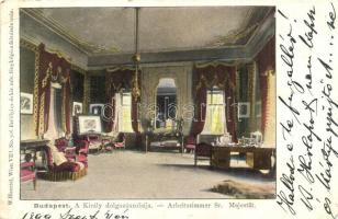 1899 Gödöllő, A király dolgozószobája, Erdélyi cs. és kir. udv. fényképész felvétele után, W. Haertel kiadása / Arbeitszimmer Sr. Majestät (EM)