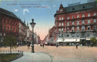 Budapest VII. Baross tér és Rákóczi út, villamos, Központi szálloda, étterem és kávéház (EK)