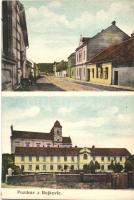 Bojkovice, Bojkowitz; St. Lawrence church and rectory, street view, F. Glivicky (EK)