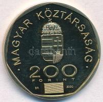2000. 200Ft Cu-Ni-Zn "2000. évforduló / Rodin: a Gondolkodó, a Naprendszer" aranyozott T:1...