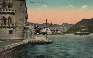 Perast, Perasto; view of the coast, steamship, Aleksandar Radimir (r)