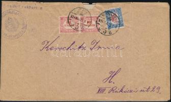 1924 Helyi hivatalos levél 1000 + 2x300K "BUDAPEST"