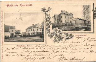 Budovice, Botenwald (Studénka, Staudig); Geschäftshaus Tobias, Beamtenkolonie, Verlag C. Th. Meyer / Tobias shop, officers colony, floral Art Nouveau (EK)