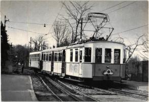 Budapest, Fogaskerekű és helyi érdekű vasút gőzmozdonyai - 3 db MODERN fekete-fehér képeslap / 3 mod...