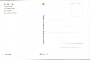 Budapest, Tanács körút, Blaha Lujza tér, Dunai látkép - 3 db MODERN fekete-fehér képeslap / 3 modern...