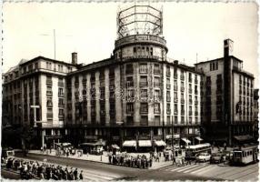 Budapest, Tanács körút, Blaha Lujza tér, Dunai látkép - 3 db MODERN fekete-fehér képeslap / 3 modern...