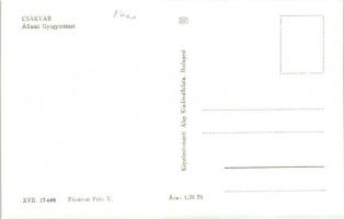 Csákvár, autóbusz megálló, gyógyintézet - 3 db MODERN fekete-fehér képeslap / 3 modern postcards