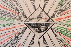 Régi "gazdálkodj okosan" társasjáték táblája, 47x31 cm