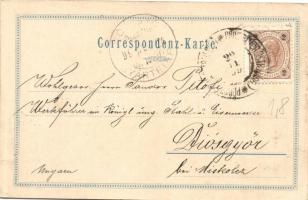 1899 Ostrava-Privoz, Mährisch Ostrau; Kostel, Nadrazi, Hotel Moravia / Marien-Votivkirche, Nordbahns...