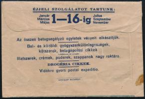 A Beleznay és Lőrincze "Keleti" Gyógyszertárának (Bp. VII. Baross tér) receptborítékja, ra...