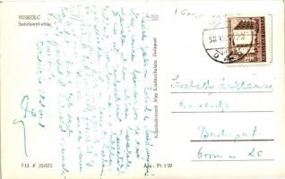 Miskolc, Egyetem, Széchenyi utca, postahivatal  - 4 db MODERN fekete-fehér képeslap / 4 modern postc...