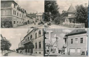 Vasvár, Tanácsháza, utca, Március 15. tér - 4 db MODERN fekete-fehér képeslap / 4 modern postcards