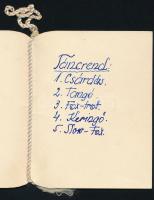 cca 1930 Katonákat ábrázoló rajzolt táncrend