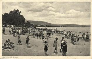 Nagymaros, strand, fürdőzők. Virág István kiadása