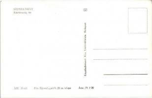 Szombathely, Állami áruház, villamosok - 2 db MODERN fekete-fehér képeslap / 2 modern postcards