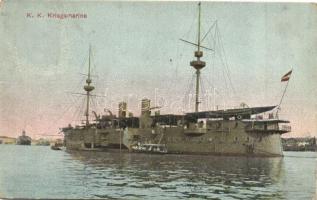 SMS Bellona, osztrák-magyar haditengerészet uszály laktanyája a matrózoknak. (ex SMS Kaiser) / K.u.K. Kriegsmarine Wohnschiff / K.u.K. Barracks ship for mariners (Rb)