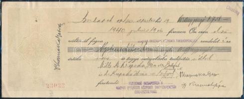 1940 váltó 4,62P illetékbélyeggel