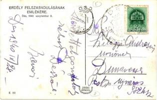 1940 Dés, Dej; bevonulás, horogkeresztes zászló / entry of the Hungarian troops, swastika "Dés ...