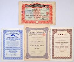 Belgium ~1905-1962. 10db-os részvény tétel, közte egy kuponok nélkül, benne "Société d'Ele...