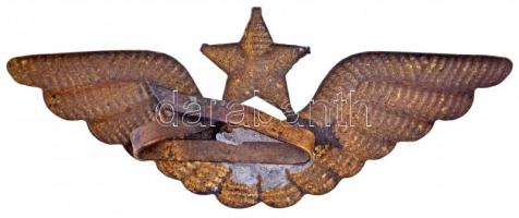 ~1950-1970. Repülőtiszti fém sapkajelvény T:2