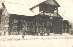 Coverca (Románföld), Kialakított katonai 200. állomás parancsnoksága, katonák csoportképe / WWI K.u.K. military commando, soldiers group photo