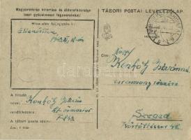 1943 II. Világháborús magyar katonai lap a Lengyelföldről pilótákkal. Tábori postai levelezőlap / WW...