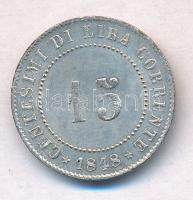 Olasz Államok / Velence / Forradalom 1848ZV 15c Ag (1,45g) T:2  
Italian States / Venice / Revoluti...