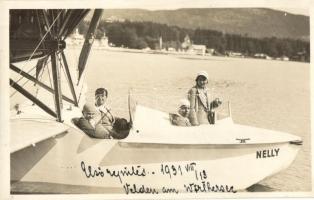 1931 Velden am Wörthersee, First flight on Nelly seaplane, hydroplane. Sauer photo
