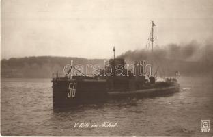 V156 Torpedoboot in Fahrt. Kaiserliche Marine / German Navy T 56 Torpedo boat