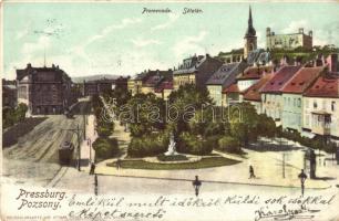 Pozsony, Pressburg, Bratislava; Sétatér. Heliocolorkarte von Ottmar Zieher / promenade