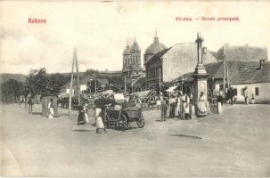 Kakova, Aranyosivánfalva, Kákófalva, Gradinari; Fő utca, piac / Strada principala / main street, market (EK)