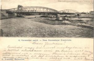 Karánsebes, Caransebes; Új vashíd, H. Rosenfeld kiadása / Neue Karansebeser Eisenbrücke / iron bridge (EK)