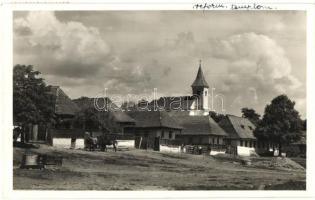 Nagysajó, Sieu; református templom, utcakép, Schuller Eduard kiadása / church, street view