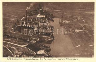 Hamburg-Wilhelmsburg, Schlobachwerke, Fliegeraufnahme des Zweigwerkes / Locksmith works, aerial view of the branch factory