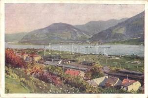 Orsova, MFTR hajóműhelye, Korona kápolna, Hajózási hatóság - 5 db régi képeslap / 5 pre-1945 postcar...