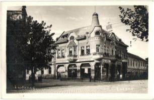 1933 Losonc, Lucenec; Astoria szalon és kávéház, E. Schulter üzlete / café and salon, shops, photo (EB)