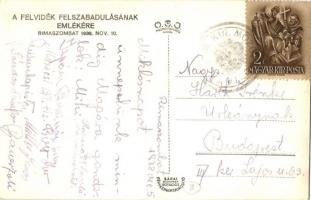 1938 Rimaszombat, Rimavska Sobota; bevonulás / entry of the Hungarian troops, trucks + M. kir mozgóp...