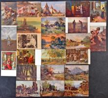 160 db RÉGI művész motívumlap 29 db modern képeslappal / 160 pre-1945 art motive cards with 29 modern postcards