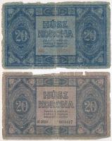 1919. július 15. 20K + 1919. augusztus 9. 20K T:IV