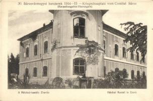 Zboró, Zborov; sérült Rákóczi kastély, romok, Fritz Antal kiadása. 30. Sárosvármegyei harcterek 1914-15 / Rákóczi Kastell, Kriegschauplatz vom Comitat Sáros / WWI damaged castle, ruins (EK)