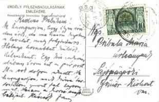 1940 Sepsiszentgyörgy, Sfantu Gheorghe; bevonulás katonákkal / entry of the Hungarian troops, So. St...